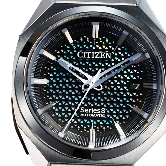 Citizen Series 8 automatische horloge met zwarte wijzerplaat en zilveren wijzers