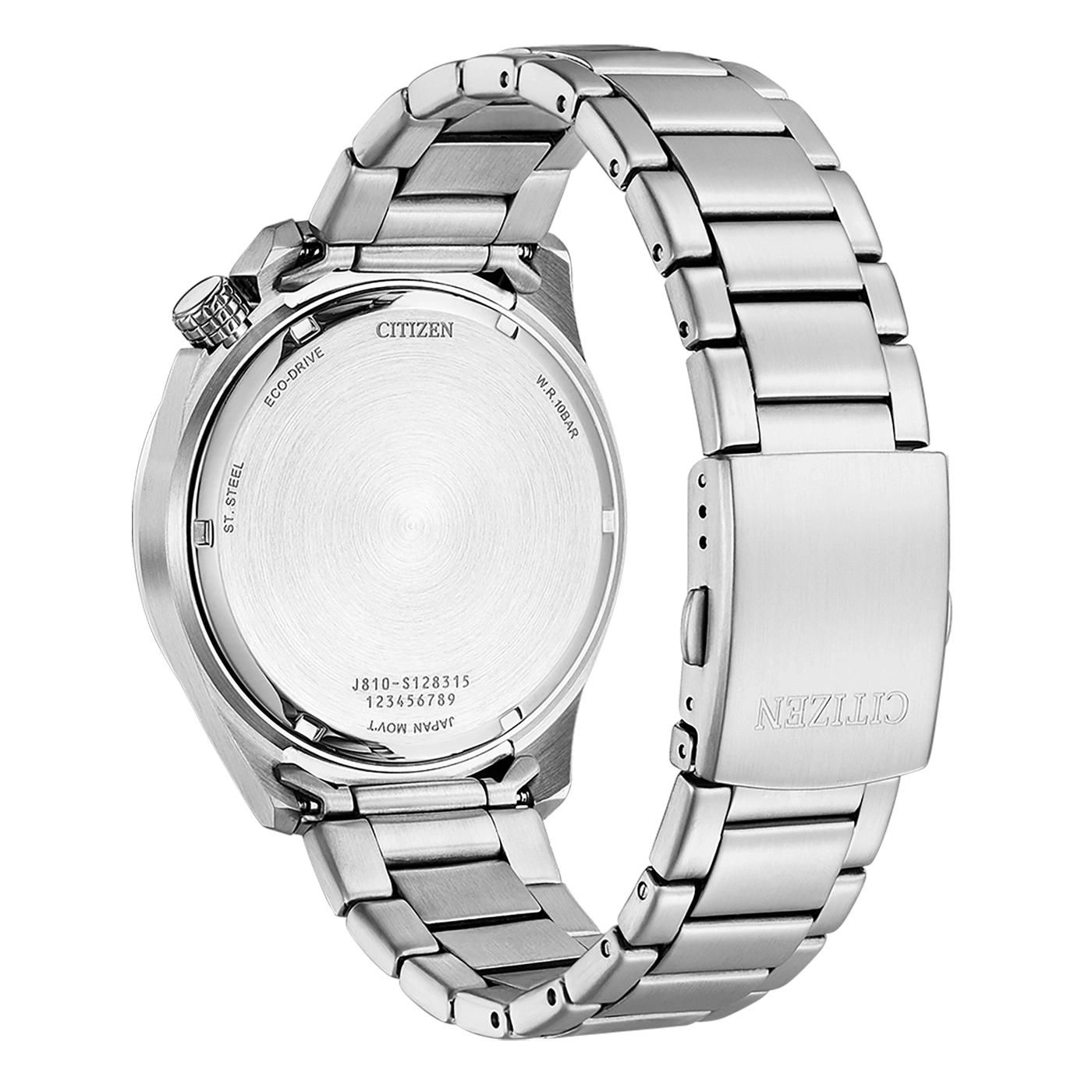 Citizen horlogerug, roestvrij staal, Eco-Drive, W.R.10BAR, Japan Movt.