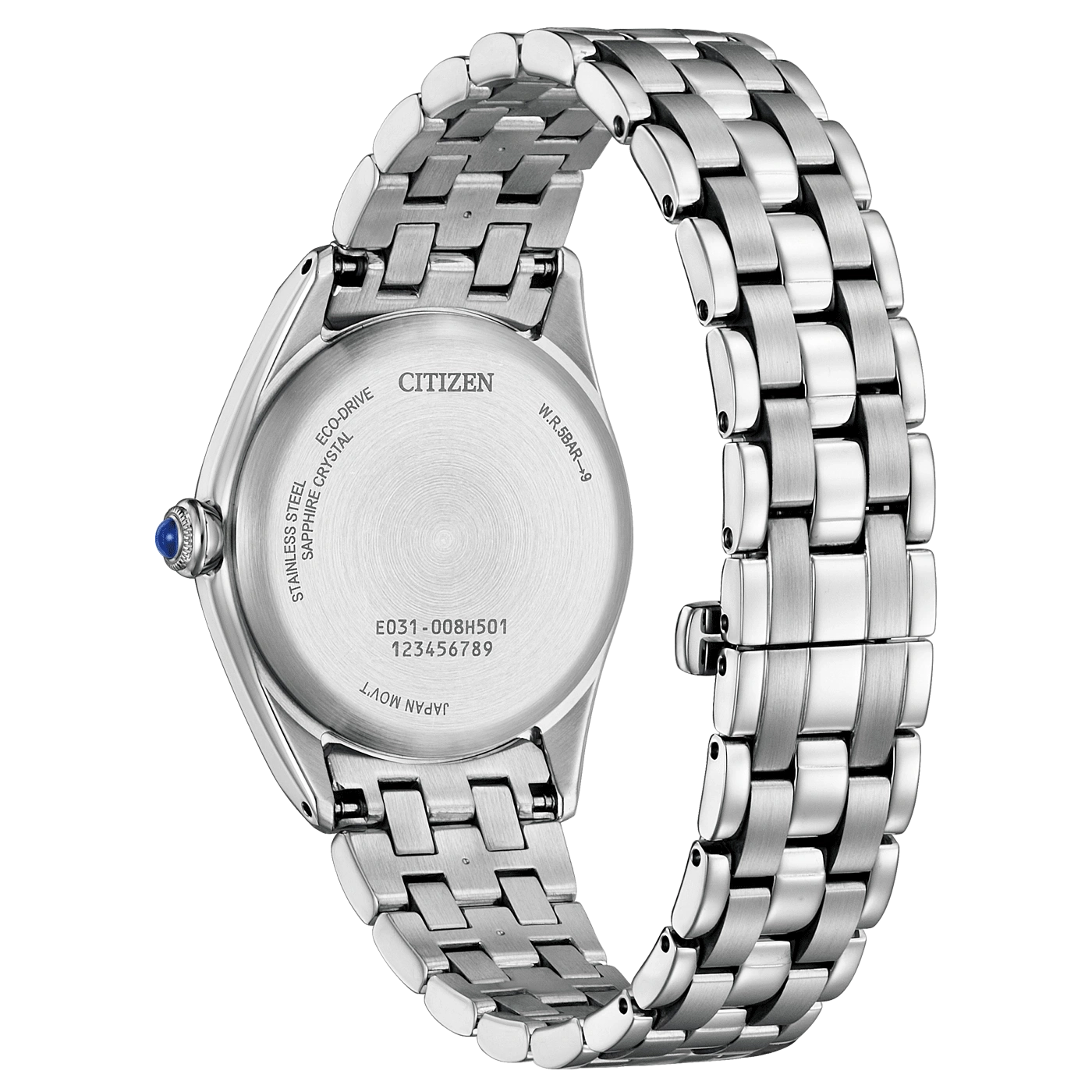 Citizen horlogerug, roestvrij staal, saffierkristal, Eco-Drive, W.R.5BAR-9, Japan Movt.
