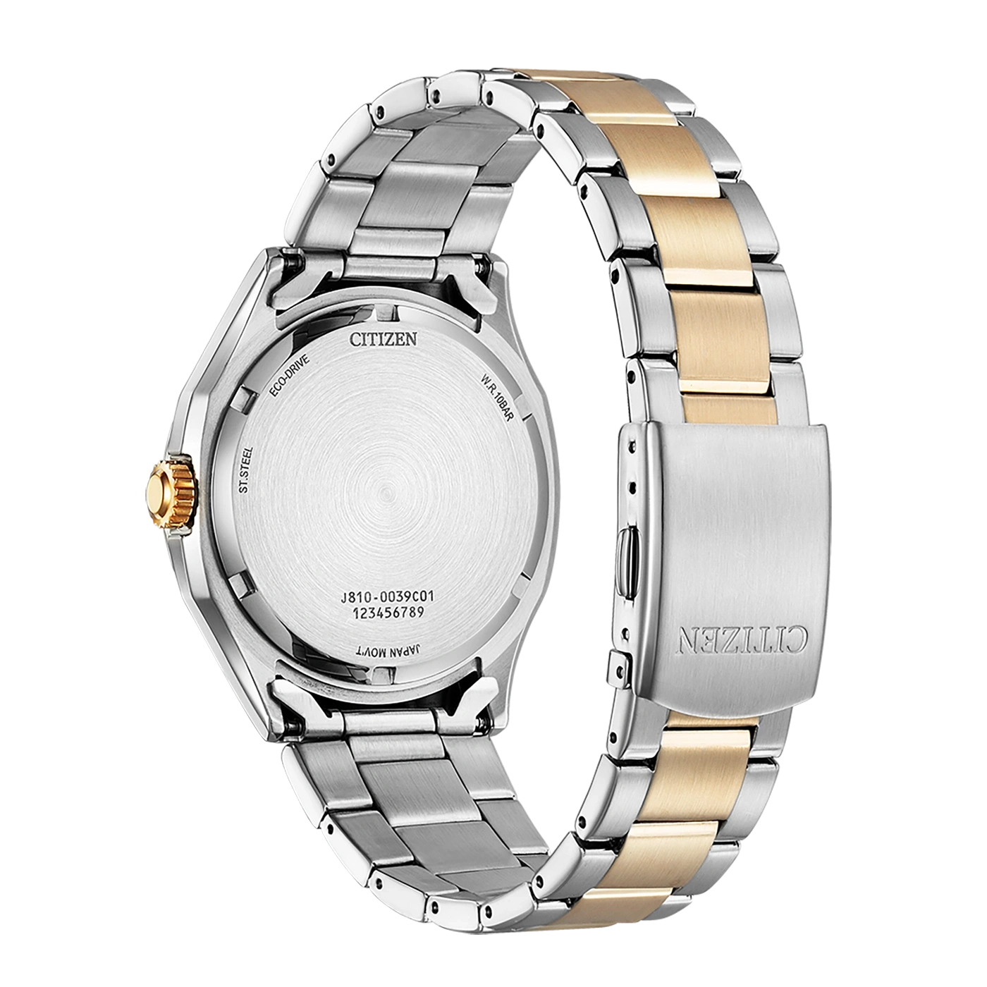 Citizen horlogerug, zilver en goud, Eco-Drive, roestvrij staal, Japanse uurwerk
