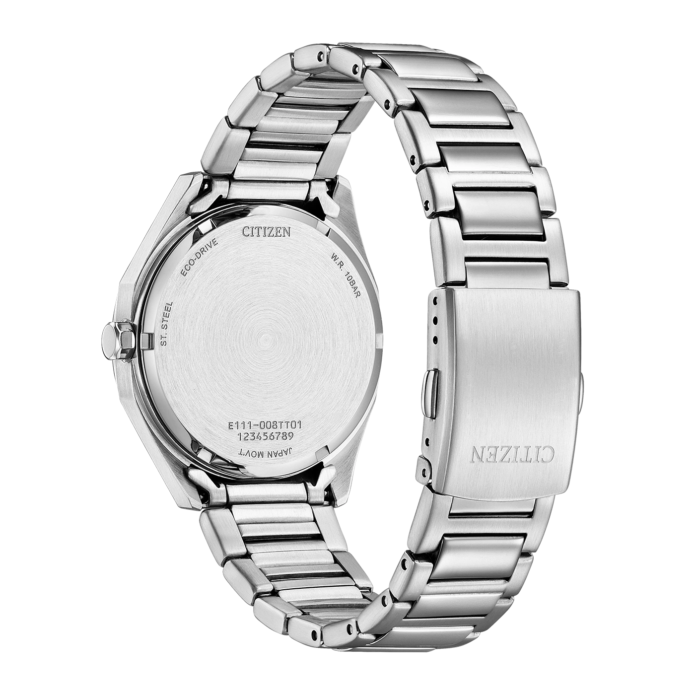 Citizen horlogerug, roestvrij staal, Eco-Drive, W.R. 10BAR, Japan Movt.