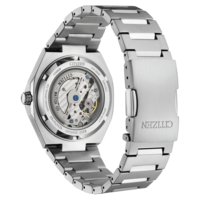 Citizen horloge achterkant, titanium, saffier kristal, automatisch uurwerk, Japans, 10 bar waterdicht