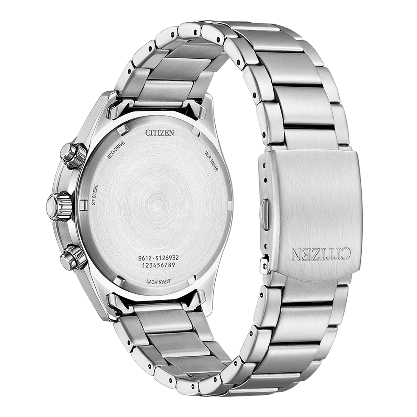 Citizen horlogerug, roestvrij staal, Eco-Drive, W.R. 10BAR, Japan Movt.