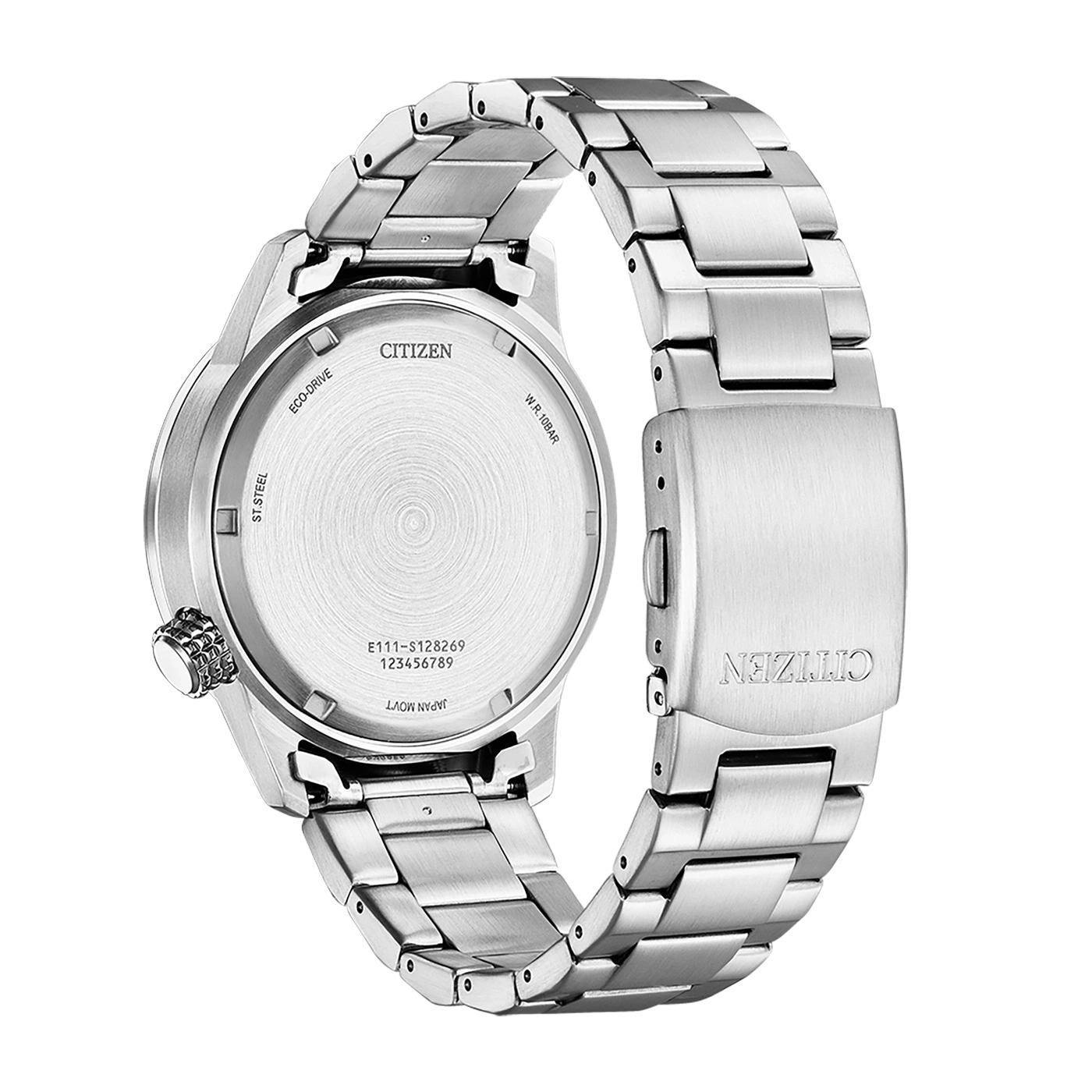 Citizen horlogerug, roestvrij staal, Eco-Drive, W.R. 10BAR, Japan Movt.