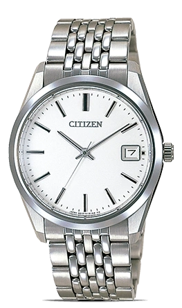 Citizen horloge met witte wijzerplaat en zilveren armband