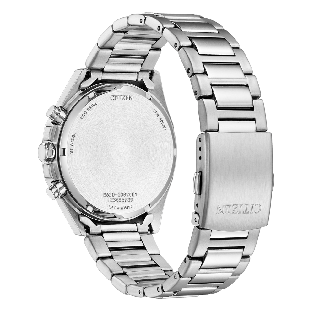 Citizen horlogerug, roestvrij staal, Eco-Drive, W.R. 10BAR, Japan Movt.