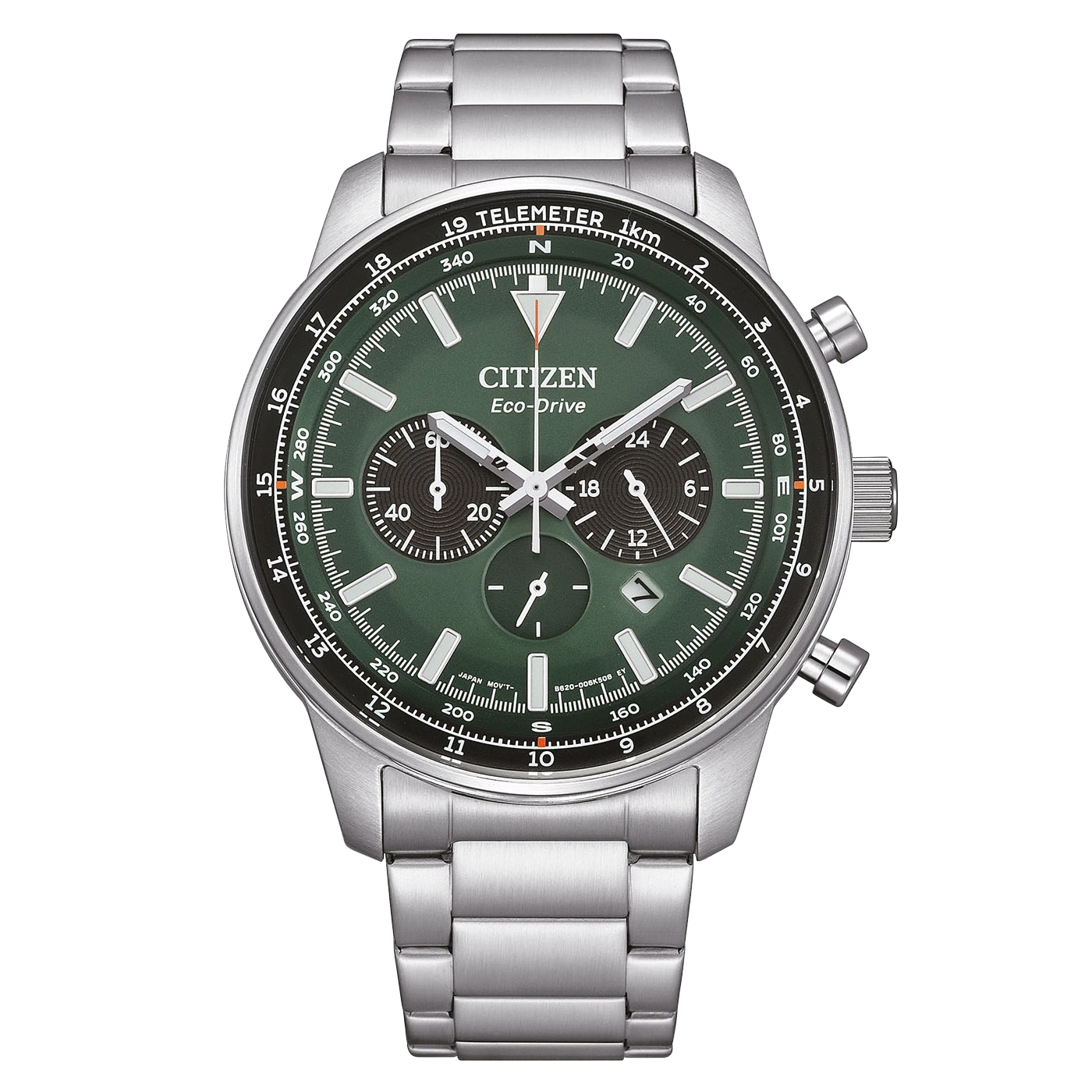 CA4500-91X Mannelijk Roestvrij staal | Zwart Zwart / groen | ø 44mm