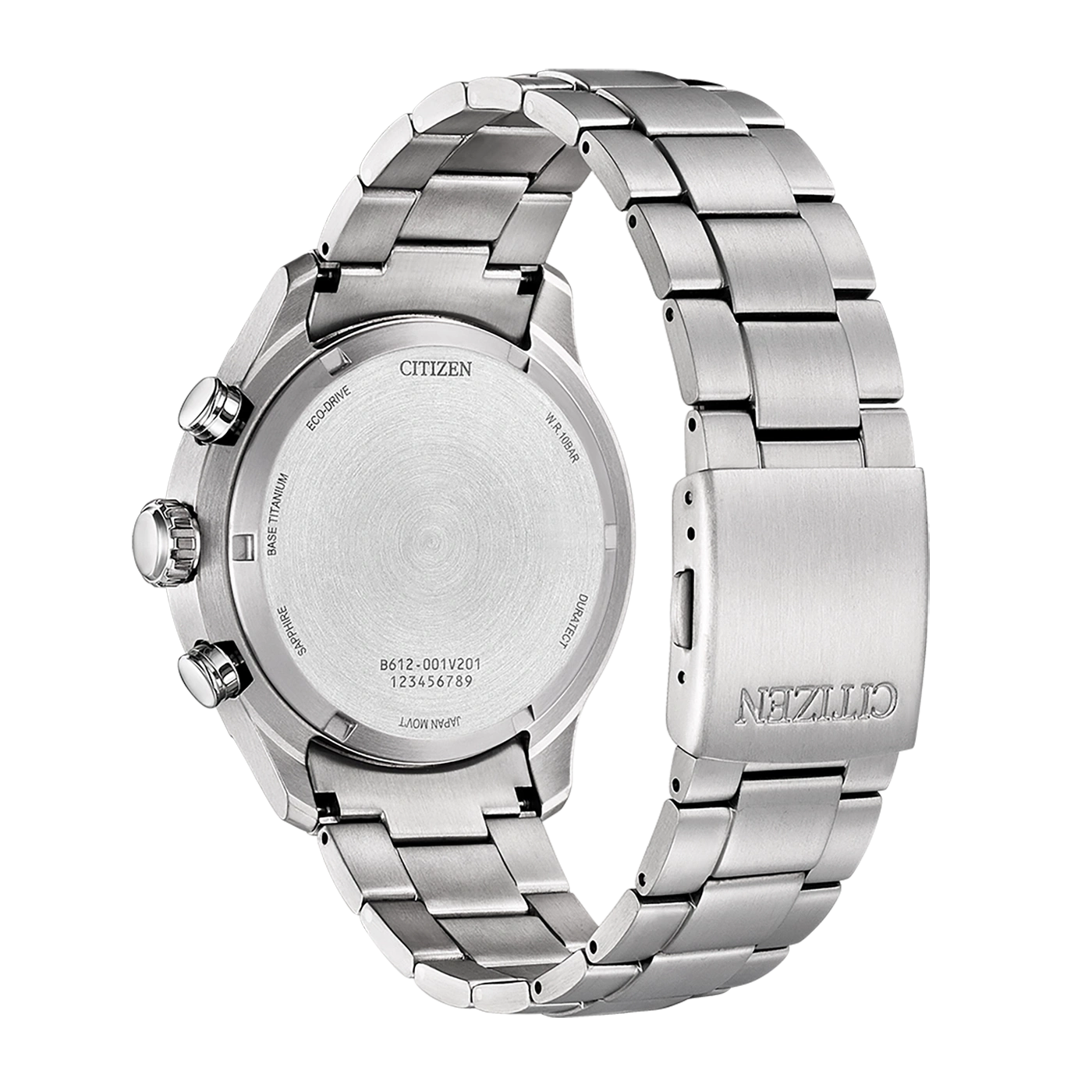 Citizen horlogerug, roestvrij staal, Eco-Drive, saffier, Japan movt, W.R.10bar