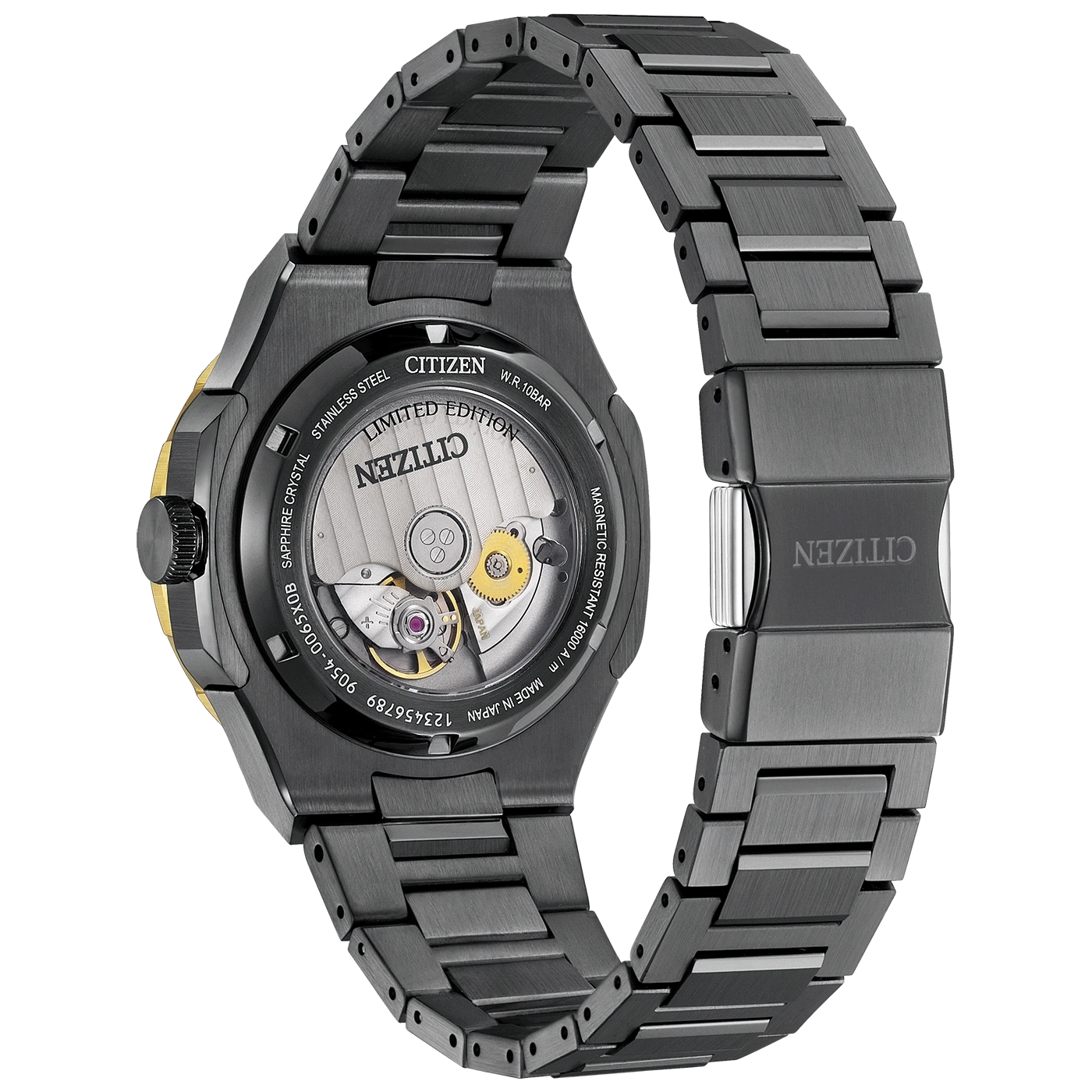 Citizen horlogerug, roestvrij staal, saffierkristal, limited edition, zwart