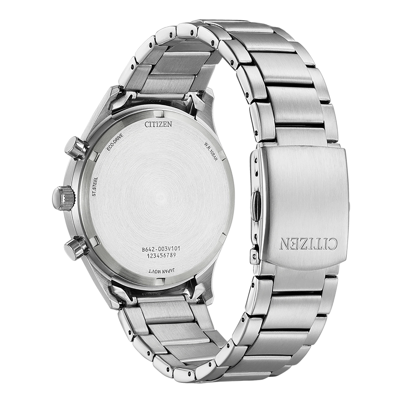 Citizen horlogerug, roestvrij staal, Eco-Drive, W.R. 10BAR, Japan Movt.
