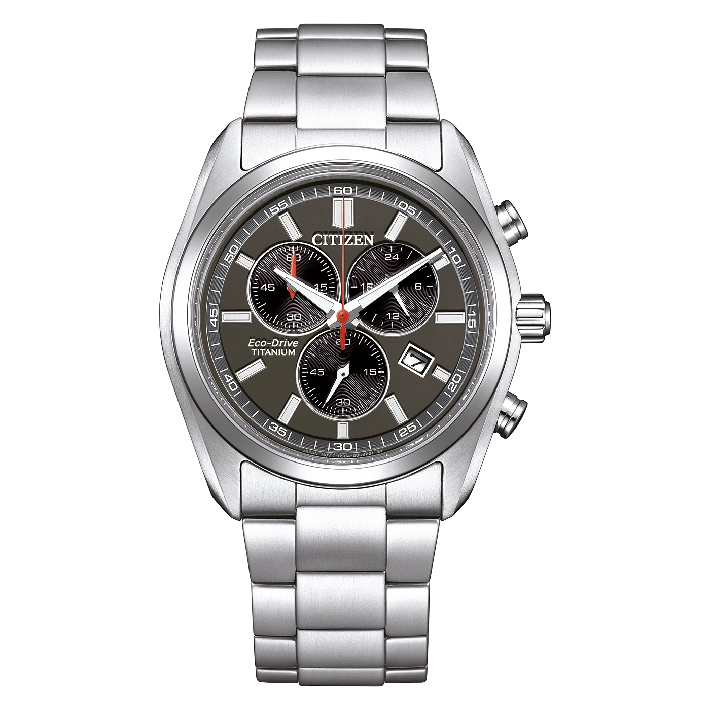 Citizen Eco-Drive Titanium chronograaf horloge met grijze wijzerplaat