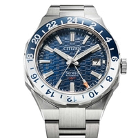 Citizen Series 8 GMT automatisch horloge met blauwe wijzerplaat en stalen band