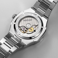 Citizen horlogekast, zichtbaar mechanisme, roestvrij staal, saffierglas, waterdicht.