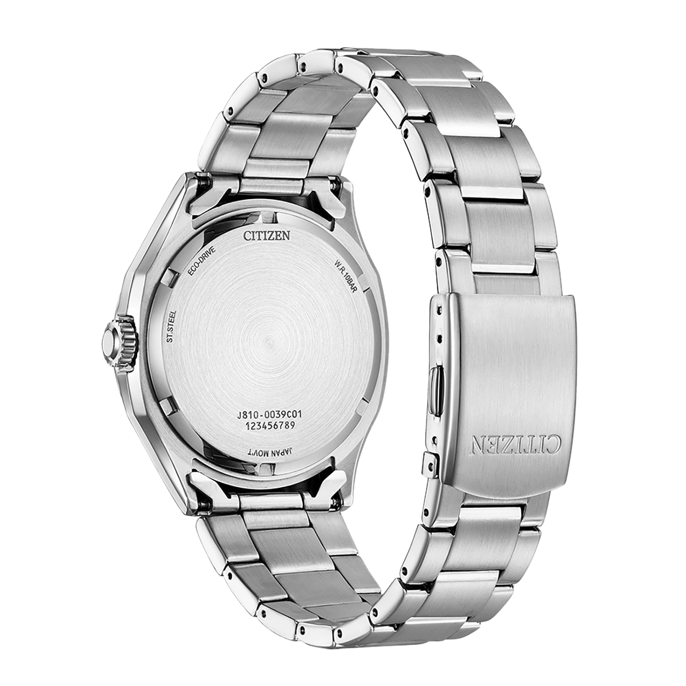 Citizen horlogerug, roestvrij staal, Eco-Drive, W.R.10BAR, Japan Movt, J810-0039C01