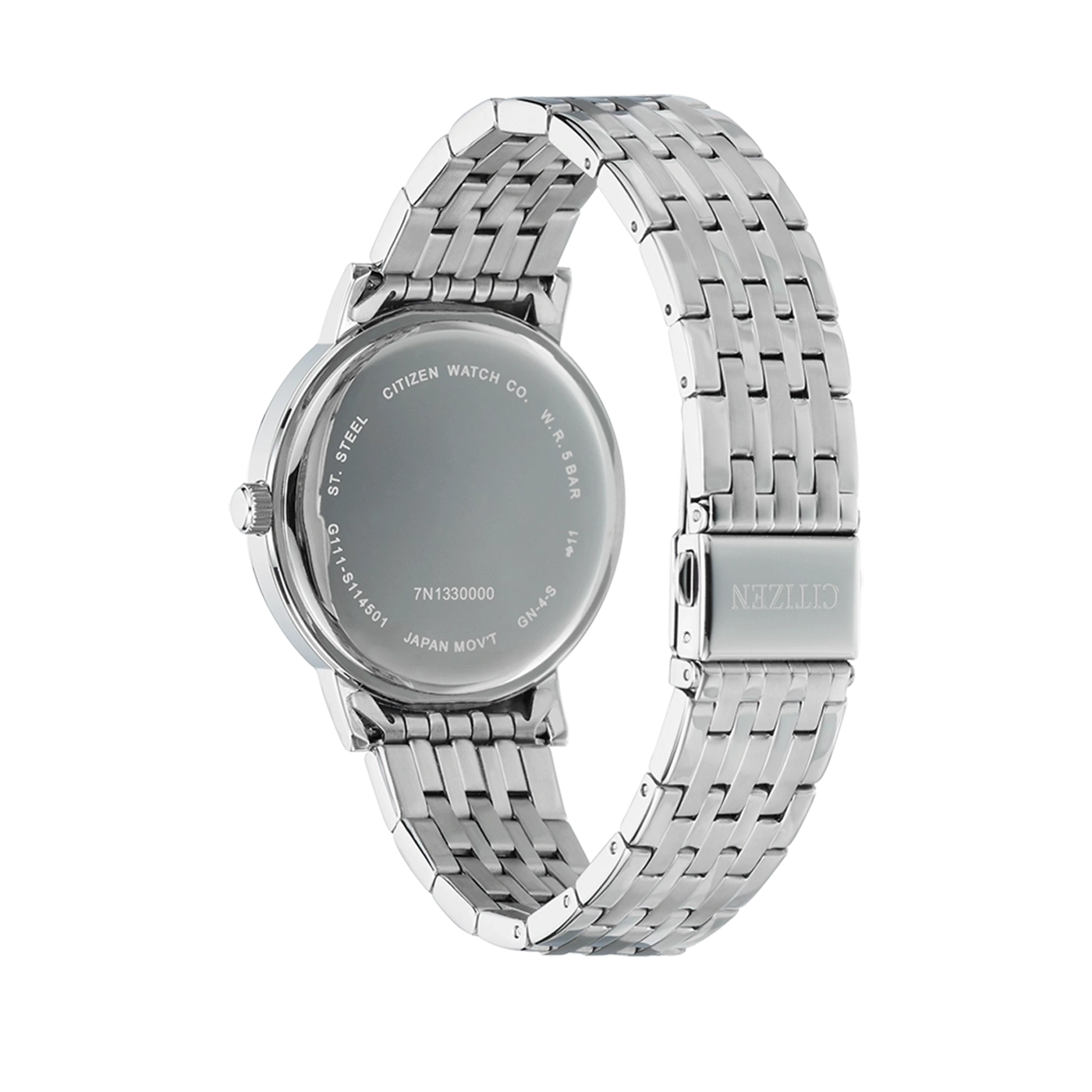 Citizen horlogerug, roestvrij staal, Japanse uurwerk, waterdicht, zilveren armband