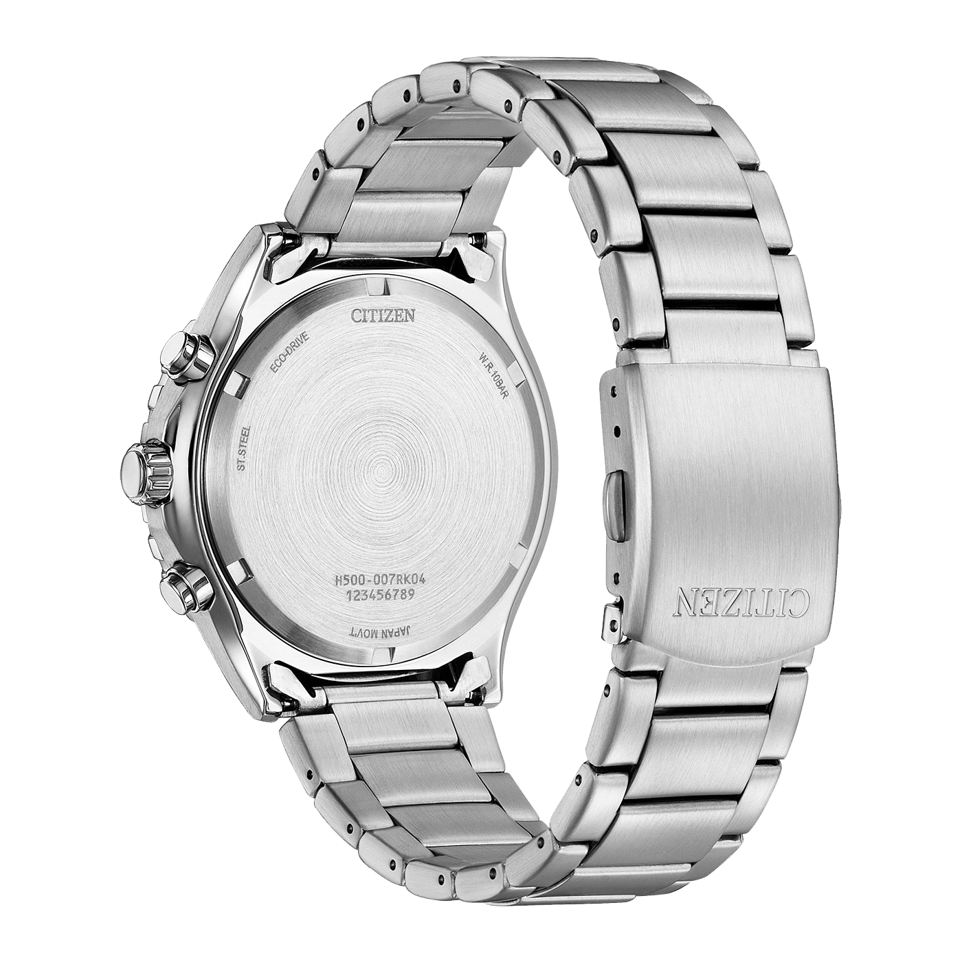 Citizen horloge, roestvrij staal, Eco-Drive, W.R. 10BAR, Japan Movt, H500-007RK04, polshorloge