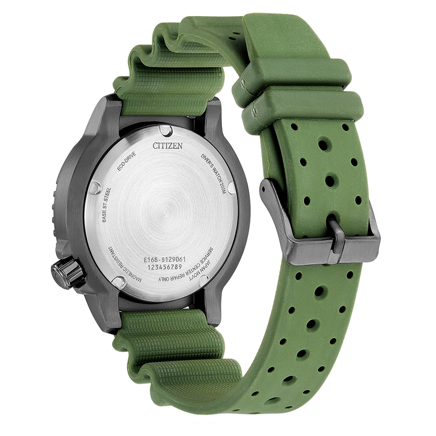 Citizen horloge, groene band, duikershorloge, magnetisch resistent, Eco-Drive