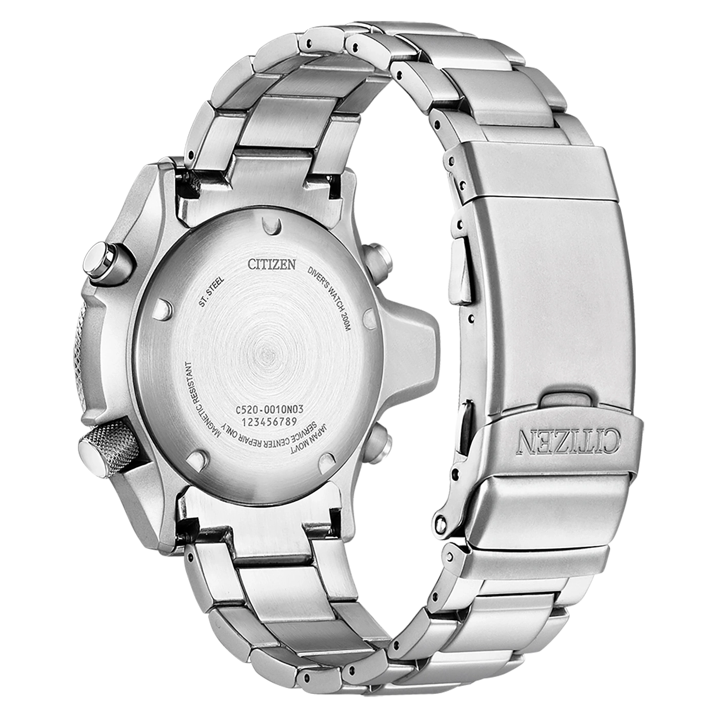 Citizen horlogerug, roestvrij staal, modeldetails, waterbestendig, Japans uurwerk.