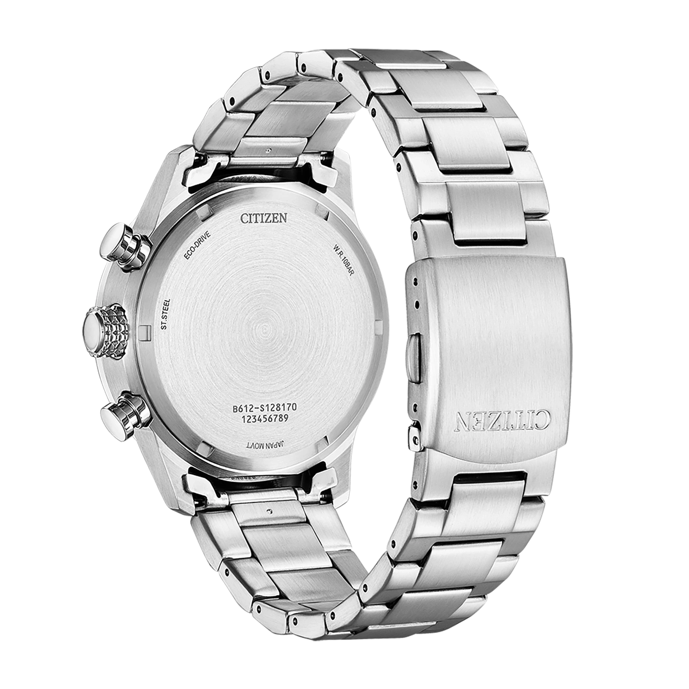 Citizen horlogerug, roestvrij staal, Eco-Drive, W.R.10BAR, Japan Movt.
