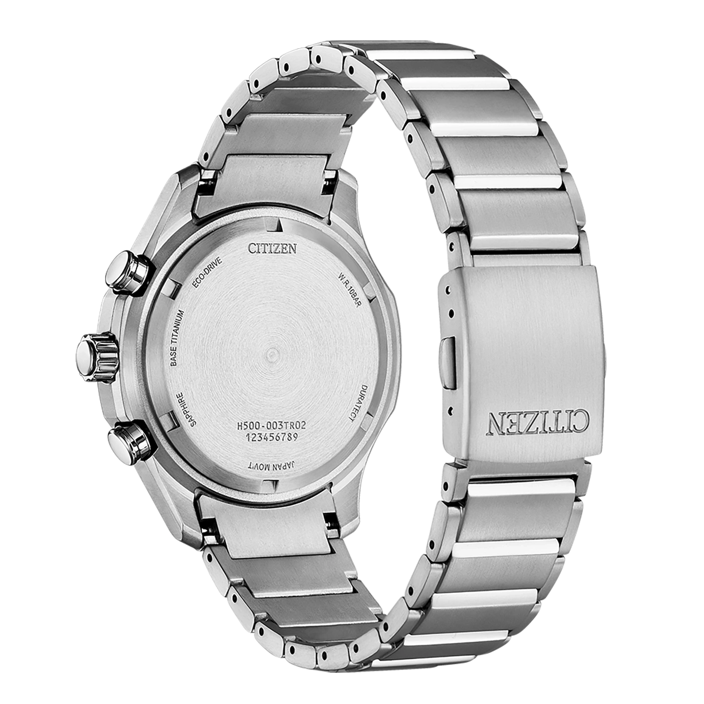 Citizen horlogerug, titanium, saffier, eco-drive, Japan movt, W.R.10BAR, Duratect
