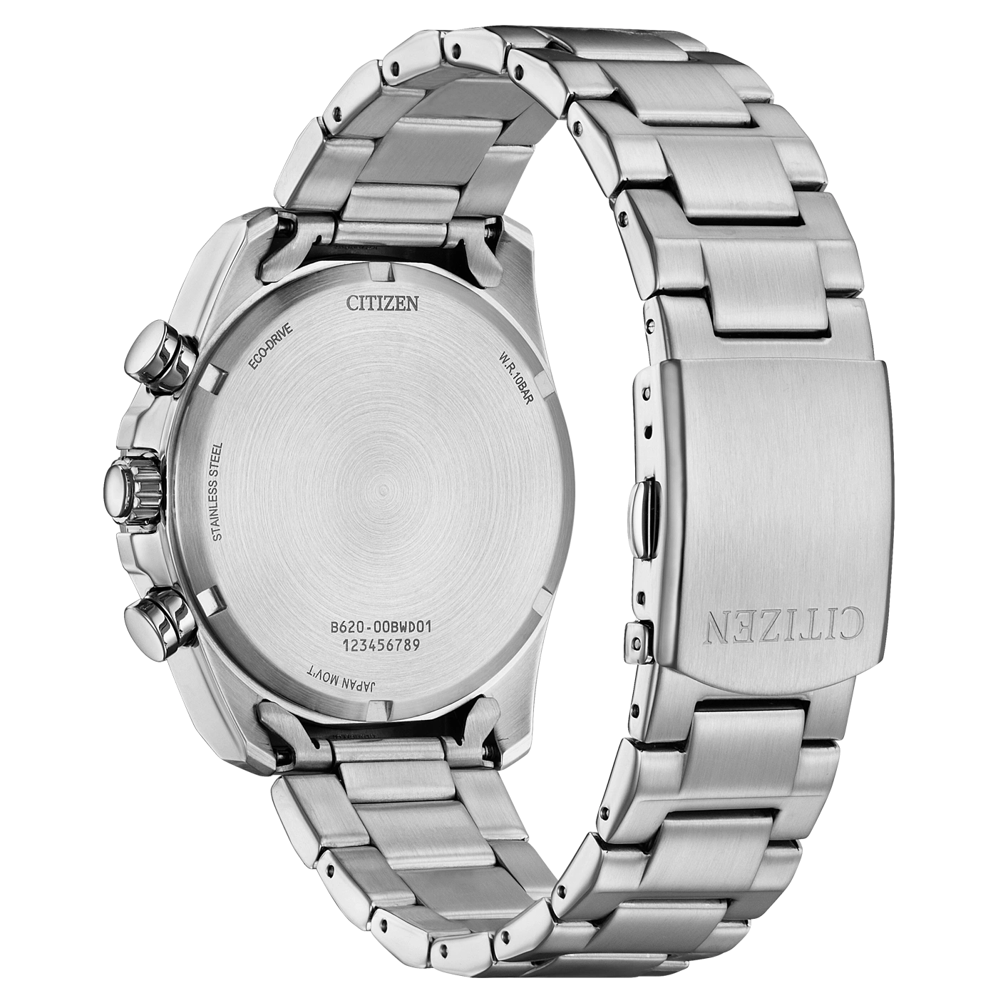Citizen horlogerug, roestvrij staal, Eco-Drive, W.R.10BAR, Japan Movt.