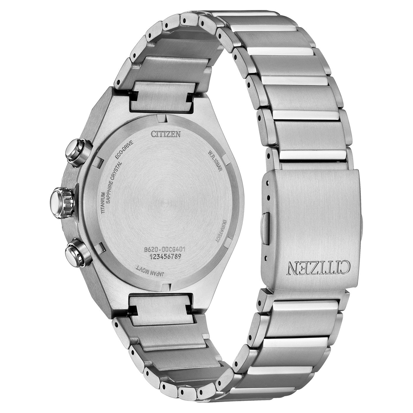 Citizen horlogerug, titanium, saffierkristal, Eco-Drive, W.R.10BAR, Japan Movt.