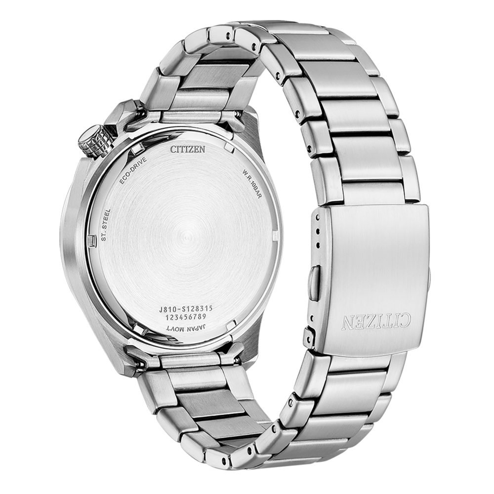 Citizen horlogerug, roestvrij staal, Eco-Drive, W.R.10BAR, Japan Movt.