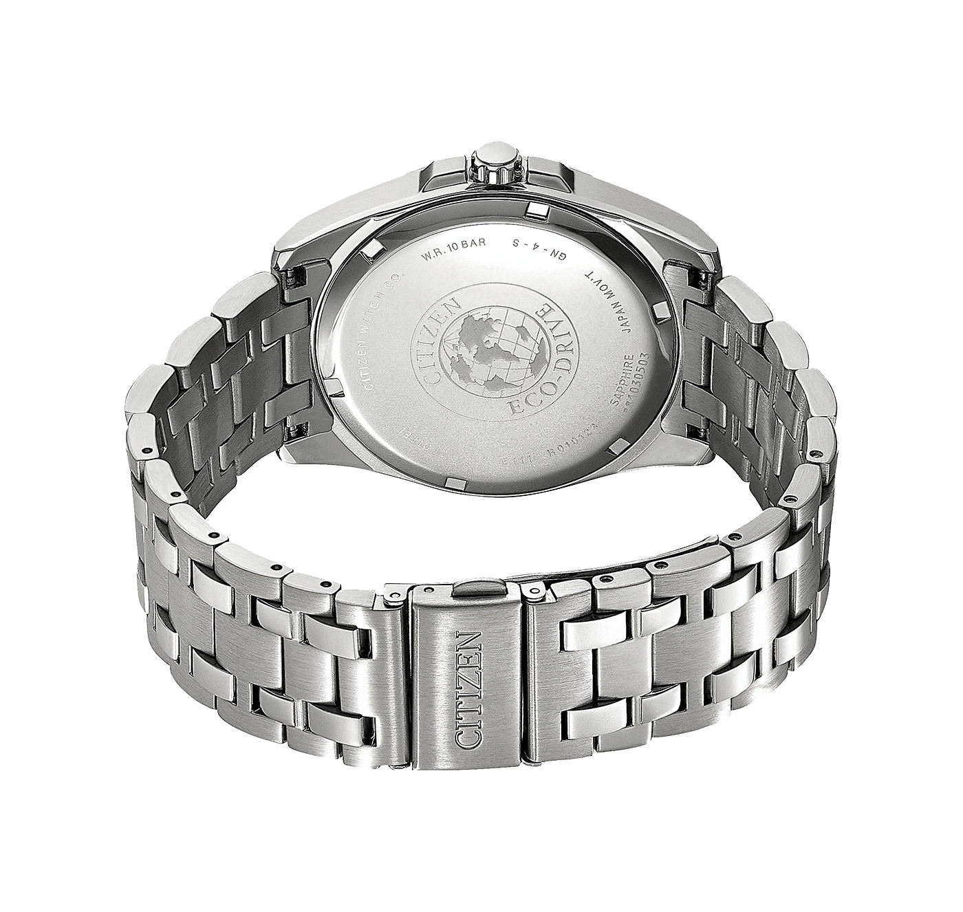 Citizen horlogerug met Eco-Drive, saffier en roestvrijstalen band.
