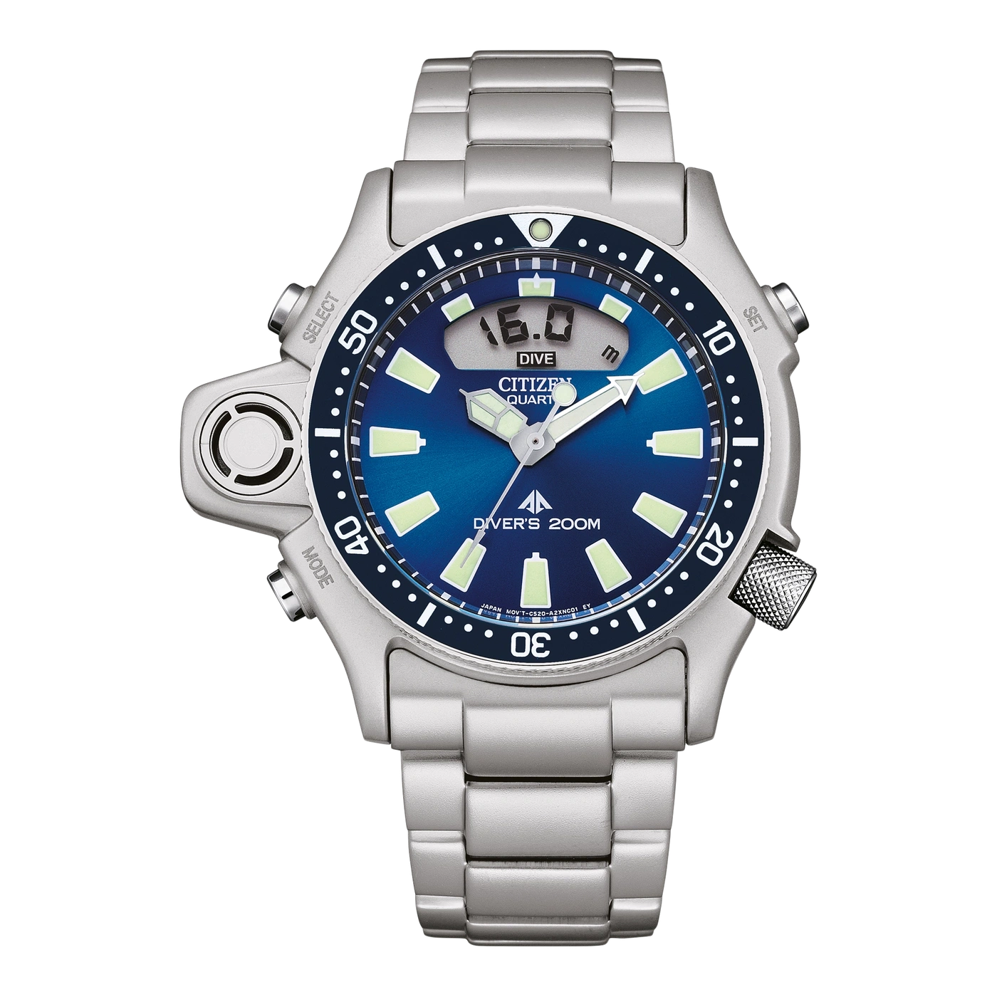 JP2000-67L Mannelijk Roestvrij staal Blauw