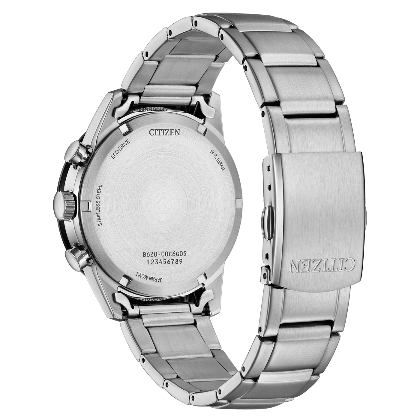 Citizen horlogerug, roestvrij staal, Eco-Drive, W.R. 10BAR, Japan Movt.