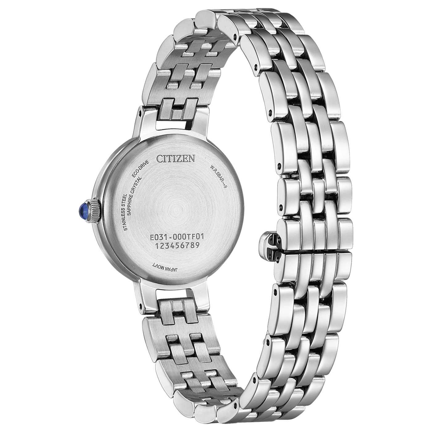 Citizen horlogerug, roestvrij staal, saffierkristal, Eco-Drive, Japan Movt, W.R.5BAR-9